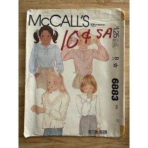 VTG McCall's Pattern 6883 Children's & Girls Blouses‎ Size 12 Cut Complete